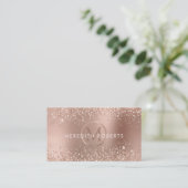 Rose Gold Glitzer Monogram Logo Visitenkarte (Stehend Vorderseite)