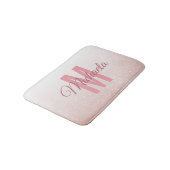 Rose Gold Glitzer Monogram Modern Elegante Girly Badematte (Schrägansicht)