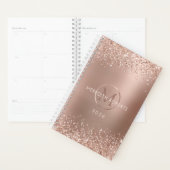 Rose Gold Glitzer Monogram Name 2026 Planer (Anzeige)