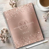 Rose Gold Glitzer Monogram Name 2026 Planer