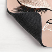 Rose Gold Glitzer Monogram Name Beauty Lashes Rosa Mousepad (Ecke)