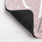 Rose Gold Glitzer Monogram Name Mouse Pad Mousepad (Ecke)