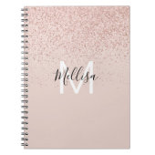 Rose Gold Glitzer Monogram Name Notizblock (Vorderseite)