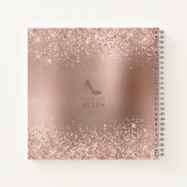 Rose Gold Glitzer Monogram Name Notizblock (Rückseite)
