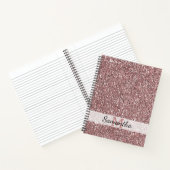 Rose Gold Glitzer Monogram Name Notizblock (Innenseite)