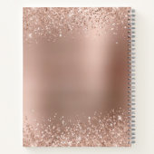 Rose Gold Glitzer Monogram Name Notizblock (Rückseite)