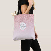 Rose Gold Glitzer Monogram Name Tasche (Von Nahem)