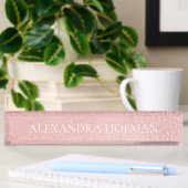 Rose Gold Glitzer Monogram Namensplakette