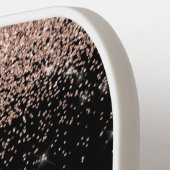 Rose Gold Glitzer Monogram Pickleball Paddel Schläger (Linke Seite)