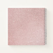 Rose Gold Glitzer Monogram Spiralnotebook Notizblock (Rückseite)