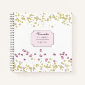 Rose Gold Glitzer Monogram Spiralnotebook Notizblock (Vorderseite)