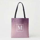 Rose Gold Glitzer Monogram Totbeutel Tasche (Vorderseite)