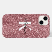 Rose Gold Glitzer Monogramm Anfangsname Case-Mate iPhone Hülle (Rückseite (Horizontal))