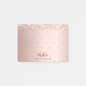 Rose Gold Glitzer Monogramm Initialen Post-it Klebezettel (Vorderseite)