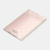 Rose Gold Glitzer Monogramm Initialen Post-it Klebezettel (angewinkelt)