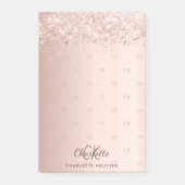 Rose Gold Glitzer Monogramm Initialen Post-it Klebezettel (Vorderseite)