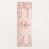 Rose Gold Glitzer Monogramm Initialen rosa Luxus Yogamatte (Vorderseite)