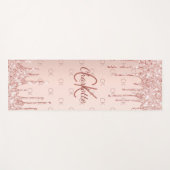 Rose Gold Glitzer Monogramm Initialen rosa Luxus Yogamatte (Vorderseite (Horizontal))