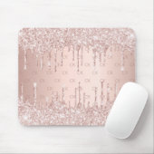 Rose Gold Glitzer Monogramm Initialen rosa Mousepad (Mit Mouse)