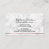 Rose Gold Glitzer Monogramm-Logo aus weißem Marmor Visitenkarte (Rückseite)