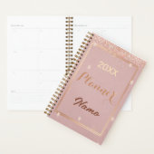 Rose Gold Glitzer Monogramm Name 20XX Planer (Anzeige)