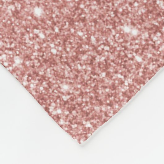 Rose Gold Glitzer Monogramm Name Fleece Decke (Ecke)