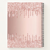 Rose Gold Glitzer Monogramm Name Luxus Notizblock (Rückseite)