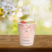 Rose Gold Glitzer Monogramm Pappbecher