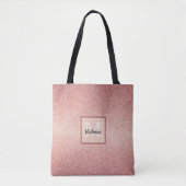Rose Gold Glitzer Monogramm Tasche (Vorderseite)