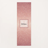 Rose Gold Glitzer Monogramm Yogamatte (Vorderseite)