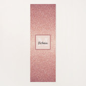 Rose Gold Glitzer Monogramm Yogamatte (Rückseite)