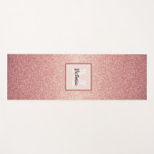 Rose Gold Glitzer Monogramm Yogamatte (Vorderseite (Horizontal))