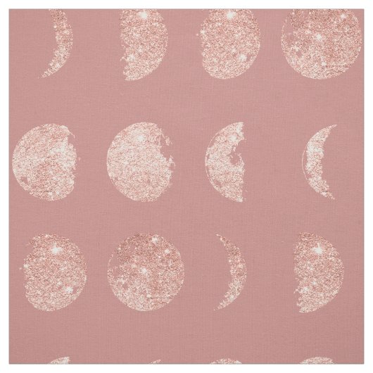 Rose Gold Glitzer Moon Phases von der Yard Stoff (Muster)