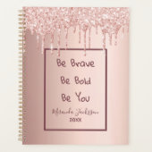 Rose Gold Glitzer motivierend Quote Planer (Vorderseite)