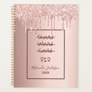 Rose Gold Glitzer motivierend Quote Planer