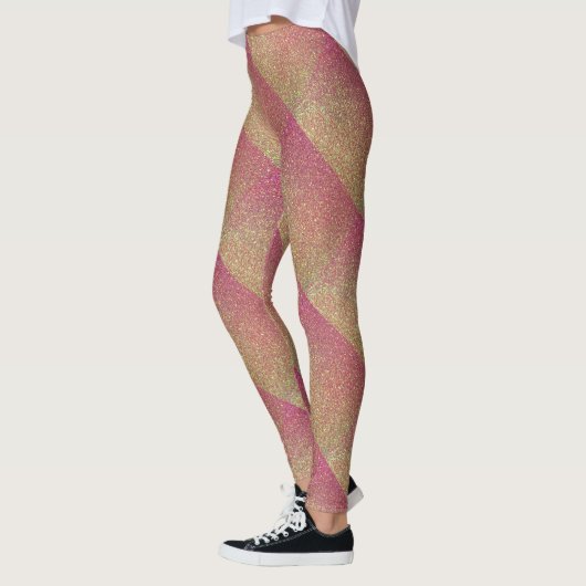 Rose Gold Glitzer Muster Leggings (Links)
