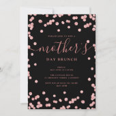 Rose Gold Glitzer Muttertag Brunch Black Einladung (Vorderseite)