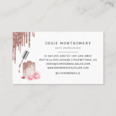 Rose Gold Glitzer Nageltechniker Visitenkarte (Rückseite)