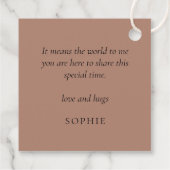 Rose Gold Glitzer Name 21. Vielen Dank Geschenkanhänger (Rückseite)