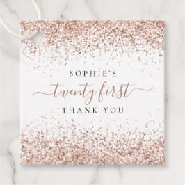 Rose Gold Glitzer Name 21. Vielen Dank Geschenkanhänger