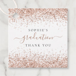 Rose Gold Glitzer Name Abschluss Vielen Dank Geschenkanhänger
