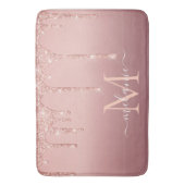 Rose Gold Glitzer Name Bath Mat Badematte (Vorderseite Vertikal)