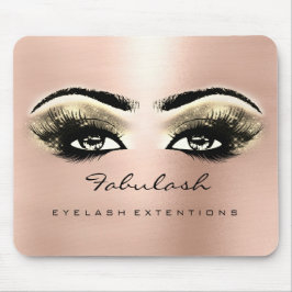 Rose Gold Glitzer Name Beauty Lashes Makeup Mousepad
