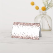 Rose Gold Glitzer Name Datum Hochzeit Platzkarte (Rückseite)