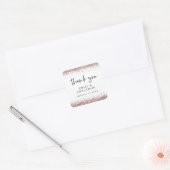 Rose Gold Glitzer Name Datum Hochzeit weiß Dank Quadratischer Aufkleber (Umschlag)