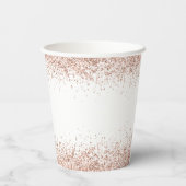 Rose Gold Glitzer Name Graduation Party Pappbecher (Rückseite)
