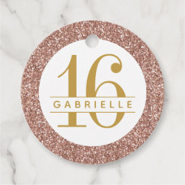 Rose Gold Glitzer Name Rosa Süß 16 Geschenkanhänger