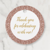 Rose Gold Glitzer Name Rosa Süß 16 Geschenkanhänger (Rückseite)