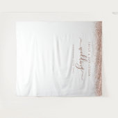 Rose Gold Glitzer Namen Hochzeitsgeschichte Foto H Wandteppich (Vorderseite (Horizontal))