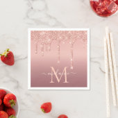 Rose Gold Glitzer Napkins mit einem benutzerdefini Serviette (Beispiel)